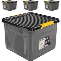 monzana Aufbewahrungsbox 4er-Set Grau/Anthrazit 39x39x26cm stapelbar