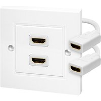 LogiLink Anschlussdose, 2 x HDMI, geschirmt, weiß