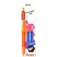 Pentel Druck-Kugelschreiber iZee, 4er Etui, Trendfarben