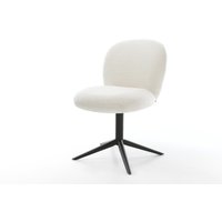 Drehstuhl Nube-Flex Bouclé Soft Beige Fußkreuz Schwarz 360 drehbar Wippfunktion Taschenfederkern
