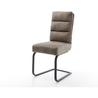 Freischwinger Pela-Flex Mikrofaser Taupe Vintage Freischwinger flach Schwarz Taschenfederkern