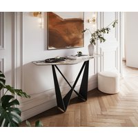 Konsolentisch Edge Polygonal 140x50 cm Keramik Patagonia Poliert Spios Metall Schwarz – Bild 2