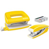 LEITZ Heftgerät- & Locher-Set Mini Nexxt WOW, gelb – Bild 2