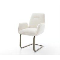 Freischwinger Zoa-Flex Bouclé Soft Beige Freischwinger flach Effektfinish Titan Taschenfederkern
