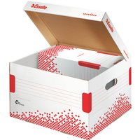 Esselte Archiv-Klappdeckelbox SPEEDBOX, Größe: M, weiß/rot – Bild 2