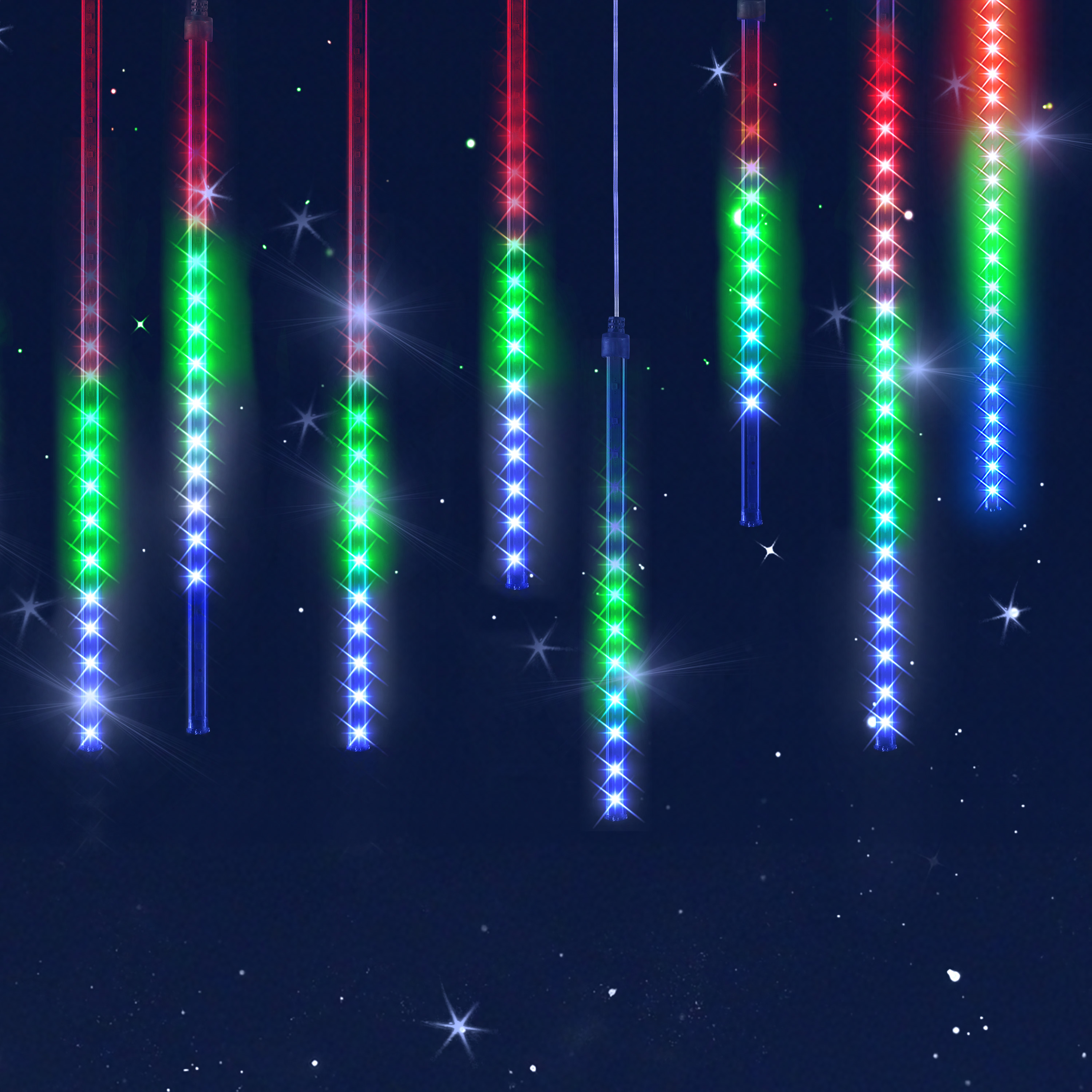 monzana Lichterkette Weihnachten Diamantenregen Bunt – Bild 3