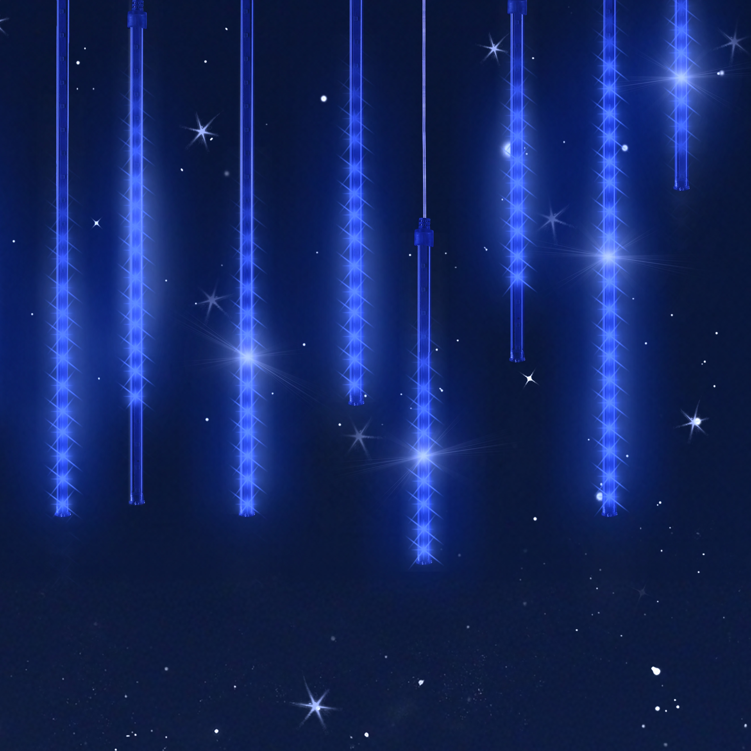 monzana Lichterkette Weihnachten Diamantenregen Blau – Bild 3