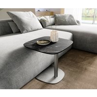 Beistelltisch Edge Boot 50x50 cm Keramik Laminam Noir Desir Braun Eleny Edelstahl gebürstet – Bild 2