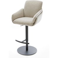 Barstuhl Luan-Flex Webstoff Soft Beige Drehfuß höhenverstellbar Metall Schwarz