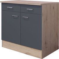 Unterschrank Tiago Basaltgrau/San Remo Eiche hell NB ca. 80x85x60cm – Bild 2