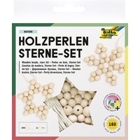 folia Holzperlen Sterne-Set NATURE, 161-teilig – Bild 2