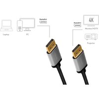 LogiLink DisplayPort 1.2 Kabel, Stecker - Stecker, 2,0 m