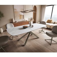 DELIFE Edge Esstisch Keramik Weiß