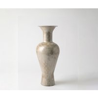 Vase Medora B25 x T25 x H60 cm Metall Ivory Terra Handgemacht
