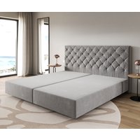 Boxspringgestell Dream-Great Mikrofaser Grau 200x200 cm – Bild 2