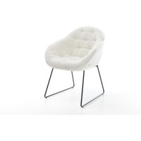 Esszimmerstuhl Gaio-Flex Bouclé Soft Beige Kufengestell Schwarz
