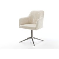 Drehstuhl Greg-Flex Cord Beige Fußkreuz Graphit 360 drehbar Wippfunktion Taschenfederkern