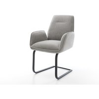 Freischwinger Zoa-Flex Strukturstoff Soft Grau Freischwinger flach Schwarz Taschenfederkern