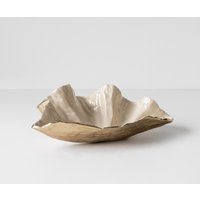 Schale Aurelia B46 x T31 x H15 cm Aluminium Champagner Ivory Handgemacht