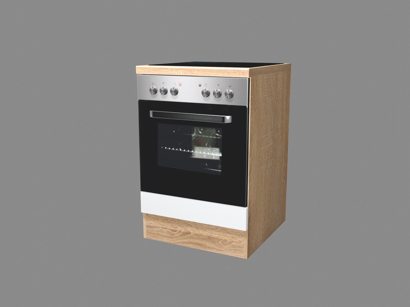 Herdumbauschrank Valero Weiß/Braun 60 x 86 x 60 cm – Bild 5