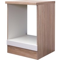 Herdumbauschrank Valero Weiß/Braun 60 x 86 x 60 cm