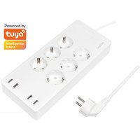 LogiLink Wi-Fi Smart Steckdosenleiste, 6-fach 4x USB, weiß