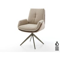 Drehstuhl Clea-Flex Materialmix Schlamm Kreuzgestell breit Effektfinish Titan 360 drehbar Wippfunktion