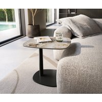 Beistelltisch Edge Boot 50x50 cm Keramik Patagonia Poliert Eleny Metall Schwarz