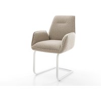 Freischwinger Zoa-Flex Bouclé Schlamm Freischwinger flach Weiß Taschenfederkern