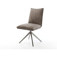 Drehstuhl Lelio-Flex Mikrofaser Taupe Vintage Kreuzgestell breit Graphit 360 drehbar Wippfunktion Taschenfederkern – Bild 2