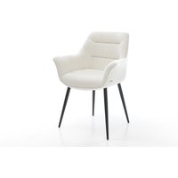 Esszimmerstuhl Kaira-Flex Bouclé Soft Beige 4-Fuß konisch Schwarz