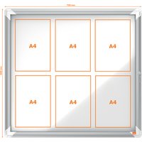 nobo Schaukasten Premium Plus, Metall-Rückwand, 6 x DIN A4