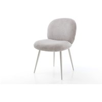 Esszimmerstuhl Nube-Flex Cord Silbergrau 4-Fuß konisch Edelstahl Taschenfederkern