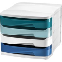 CEP Schubladenbox Riviera, 4 Schübe, weiß / blau