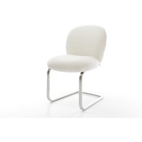 Freischwinger Nube-Flex Bouclé Soft Beige Freischwinger flach Edelstahl Taschenfederkern