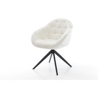Drehstuhl Gaio-Flex Bouclé Soft Beige Kreuzgestell breit Schwarz 360 drehbar Wippfunktion