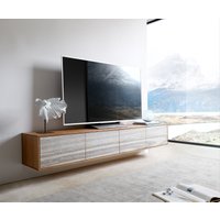 Lowboard Kleo 200 cm Akazie Natur 4 Türen schwebend