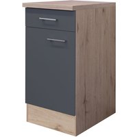 Unterschrank Tiago Basaltgrau/San Remo Eiche NB hell ca. 40x85x60cm – Bild 2