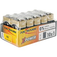 ANSMANN Alkaline Batterie, X-Power, 9V E-Block, 10er Display