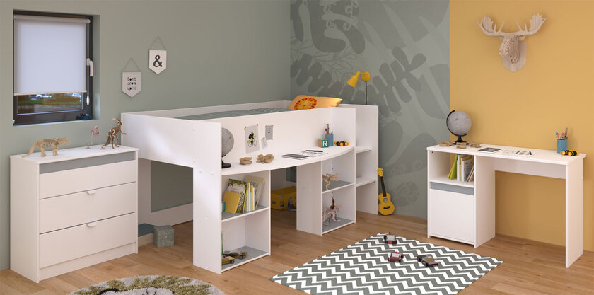 Parisot Kinderzimmer Pirouette 15 weiß / grau / rosa – Bild 3