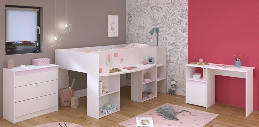 Parisot Kinderzimmer Pirouette 15 weiß / grau / rosa – Bild 4