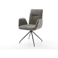 Drehstuhl Vinja-Flex Bouclé Soft Schlamm Kreuzgestell konisch Schwarz 180 drehbar