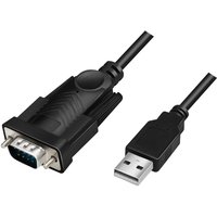 LogiLink USB 2.0 - RS232 Adapterkabel, schwarz, 1,5 m
