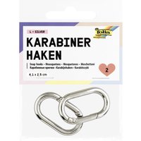folia Karabinerhaken L, 41 x 25 mm, silber – Bild 2