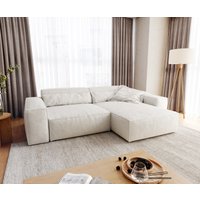 DELIFE Sirpio XL Ecksofa Creme-Weiß