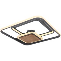 NIRRA Deckenlampe braun, grau 67257-48, B/H/T: 50 x 8 x 50 cm, Kunststoff, Metall, Holz