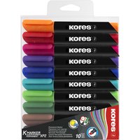 Kores Permanent-Marker, K MARKER, Keilspitze, 10er Etui