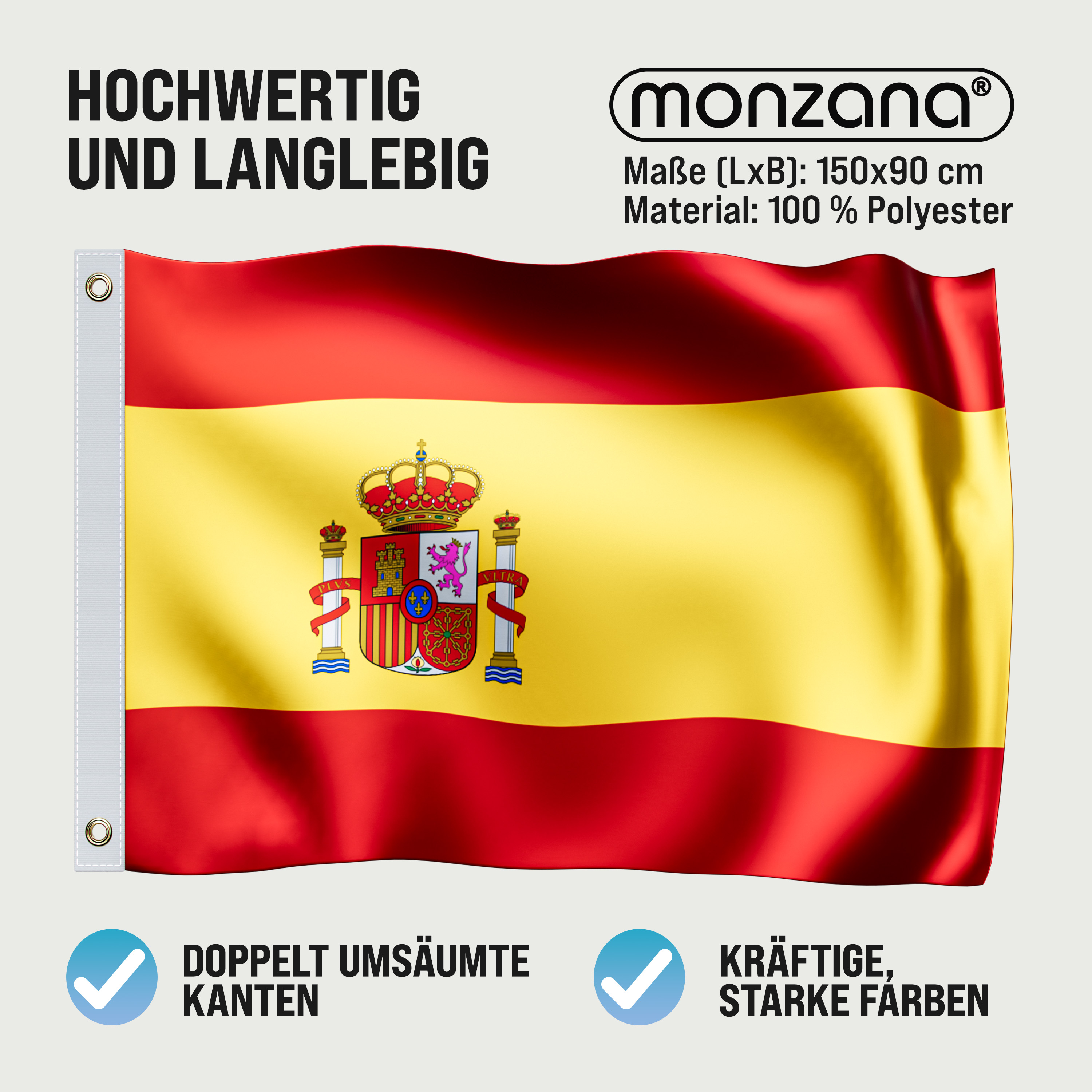 monzana Flagge Spanien 150x90cm – Bild 3