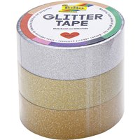folia Deko-Klebeband, Glitter Tape, silber/hellgold/gold