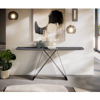 Konsolentisch Edge Boot 180x40 cm Keramik Laminam Nero Greco Anthrazit Velio Metall Schwarz